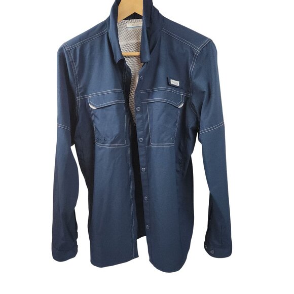 Columbia Performance Fishing Gear Lo Drag Long Sleeve Shirt Collegiate Navy Wome - Picture 2 of 12